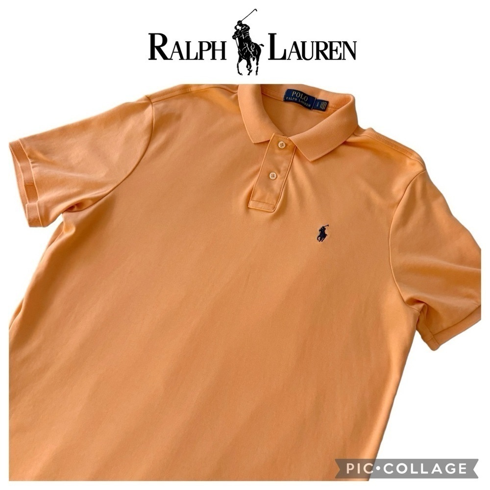 Polo Ralph Lauren men peach orange polo shirt size L NWOT
